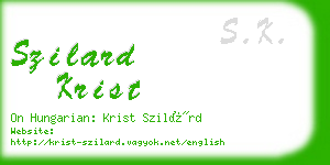 szilard krist business card